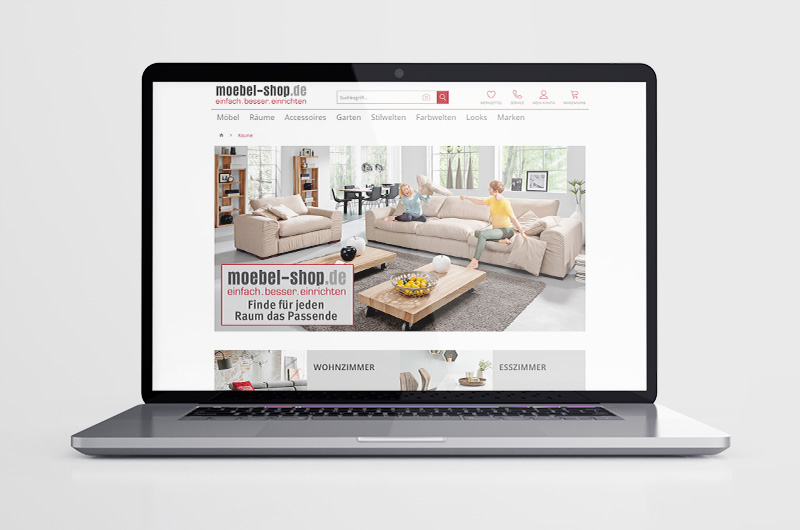 Grafik Homepage vom Möbel Shop